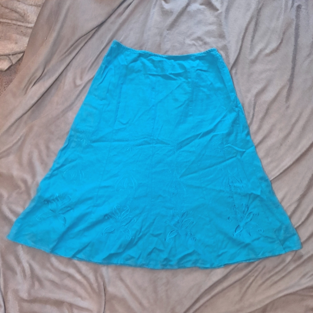 Teal Designed Women's Skirt